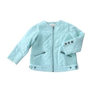 Trish Scully Mint Green Faux Leather Moto Jacket